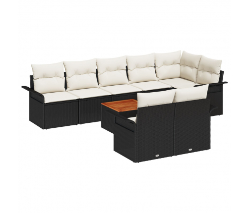 Vidaxl 9 Gabalu Dārza Dīvānu Komplekts Ar Spilveniem Melns Polietilēna Rotangpalma Akācija,  2-Vietīgs Dārza Dīvāns Ar Uzglabāšanu Un Spilveniem Melns Polietilēna Rotangpalma Vidaxl