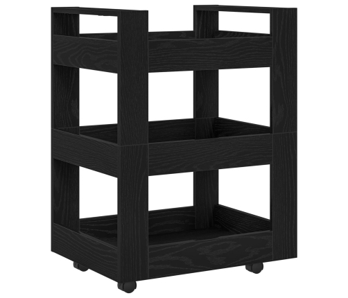 Virtuves Ratiņš Melna Ozola 60X45X80 Cm Inženierijas Koka Vidaxl