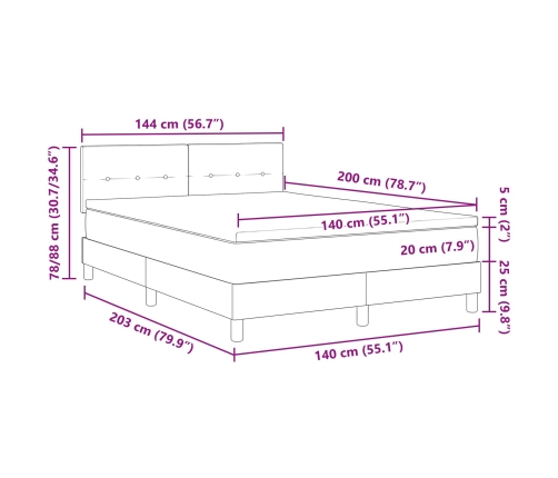 Sperot Gulta Ar Matraci Gaiši Pelēka 140X200 Cm Audums Vidaxl
