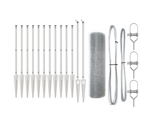 Žoga Stabiņu Komplekts 2 Gabali Cinkots Tērauds 25 X 0.5 M Vidaxl