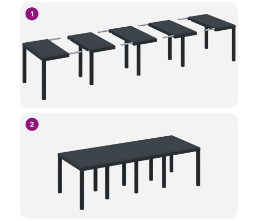 11 Daļu Dārza Ēdamistabu Komplekts Ar Spilveniem Antracīta Poli Rotangpalma Vidaxl