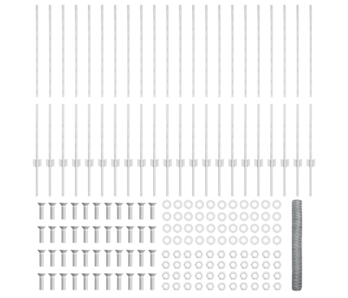 Vidaxl Žogu Stabi 22 Gab. U-Kanāls 120 Cm Cinkots Tērauds,  Sešstūra Žogs 1.2X50 M Cinkots Tērauds Vidaxl