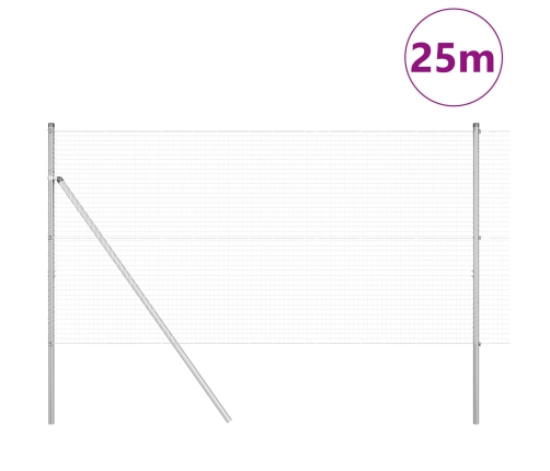 Vītnē Kalts Žogs Ar 13 Stabiem 1.4X25 M Cinkota Tērauda Vidaxl