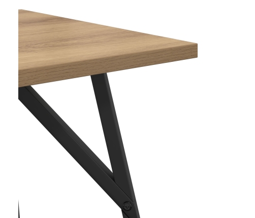 Vidaxl Sānu Galdu Komplekts 2 Gabali Amatu Ozola Ar Inženierijas Koku Un Metālu