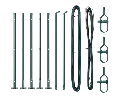 Žoga Stabu Komplekts Ar Pamatplāksnēm 7 Gab.zaļš Betons, Metāls Vidaxl