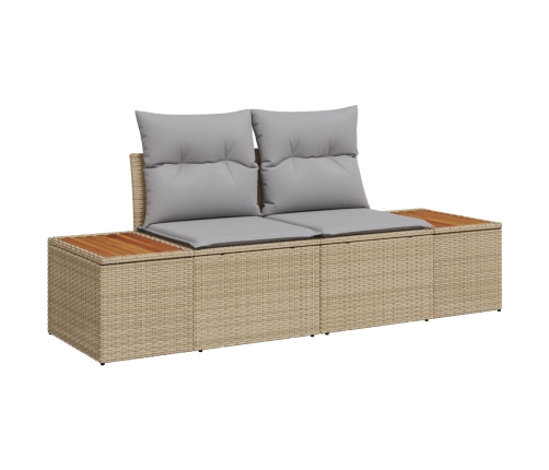 11 Gab. Dārza Ēdamistabas Komplekts Ar Spilveniem Bēšs Poli Rotangpalma Akāciju Vidaxl