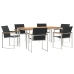 Vidaxl 7 Gab. Dārza Ēdamgaldu Komplekts No Cieta Akācijas Koka,  Āra Galds 180X90X75 Cm No Cieta Akācijas Koka Vidaxl