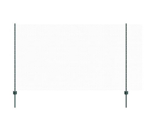 Vidaxl Žogu Stabi 11 Gab. U-Kanāls Zaļš 140 Cm Tērauds,  Sešstūra Žogs Zaļš 1.4X50 M Tērauds Vidaxl