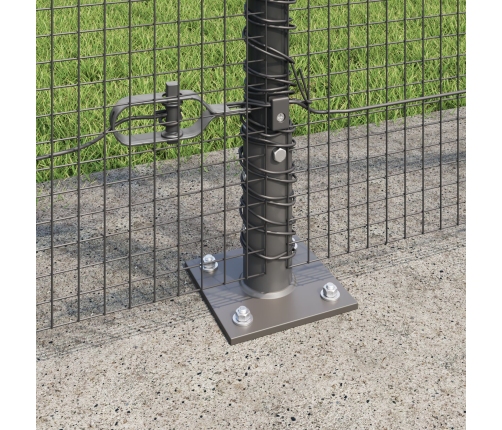 Metināta Stieple Ar 13 Atsperu Stabiem Pelēks 1.4X25 M Tērauds Vidaxl