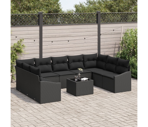 10 Gabalu Dārza Dīvānu Komplekts Ar Spilveniem Bežā Poli Rattan Vidaxl