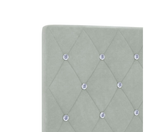 Vidaxl Gultas Galvgalis Kristāla Pogu Szuvošajā Gaiši Pelēkā 100 Cm Samta,  Gultas Galvgalis Kristāla Pogu Szuvošajā Gaiši Pelēkā 200 Cm Samta Vidaxl