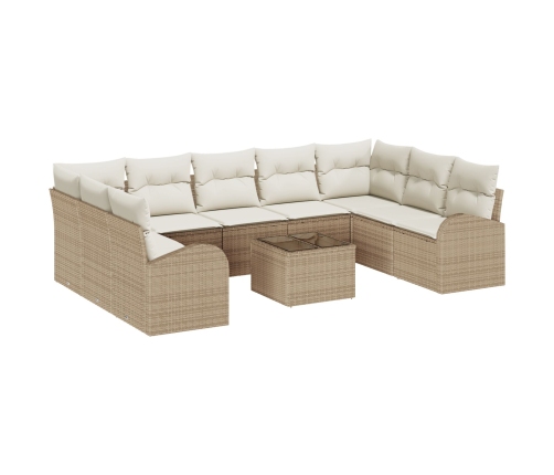 10 Gab. Dārza Dīvānu Komplekts Ar Spilveniem Brūnā Poli Rotangpalmas Vidaxl