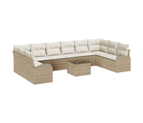 11 Daļu Dārza Dīvānu Komplekts Ar Spilveniem Brūnā Poli Rotangpalma Vidaxl