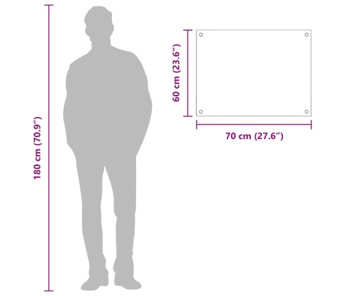 Virtuves Aizsarglāze Gaiši Pelēks 70X60X0,6 Cm Rūdīts Stikls Vidaxl