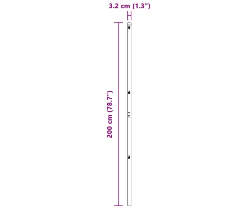 Žoga Stabi 52 Gabali Zaļi Ø32 Mm 200 Cm Galvanizēts Tērauds Vidaxl