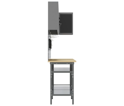 10 Gab. Rīku Glabāšanas Galda Komplekts Melnā Inženierijas Koka Un Metāla Vidaxl