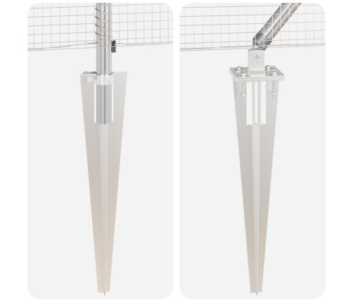 Žogu Stabu Komplekts 2 Gabali Cinkots Tērauds 10 X 0.5 M Izturīgs Vidaxl