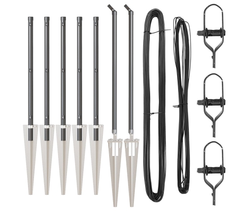 Žoga Stabi Ar Pīķi 7 Gab. Ø32 Mm 80 Cm Cinkots Tērauds Vidaxl