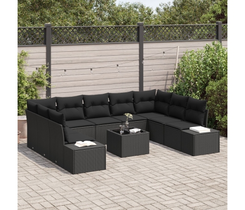 10 Gabalu Dārza Dīvānu Komplekts Ar Spilveniem Beigē Polietilēna Rotangpalma Vidaxl