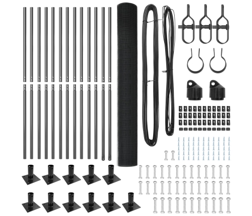 Žoga Stabu Komplekts 2 Komplekts Pelēks Metāls 25 X 1.5 M Vidaxl