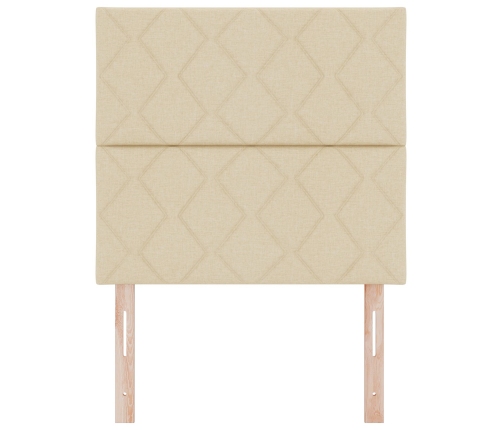 Vidaxl Gultas Galvgalis Dimanta Bloku Dizains Krēmkrāsas 100 Cm Audums,  Gultas Galvgalis Dimanta Bloku Dizains Krēmkrāsas 200 Cm Audums Vidaxl