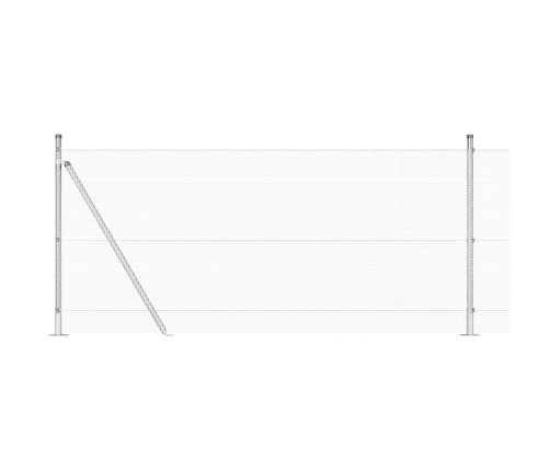 Savilktā Stieple Žogs Ar 13 Flanged Stabiem 0.8X25 M Galvanizēta Tērauda Vidaxl