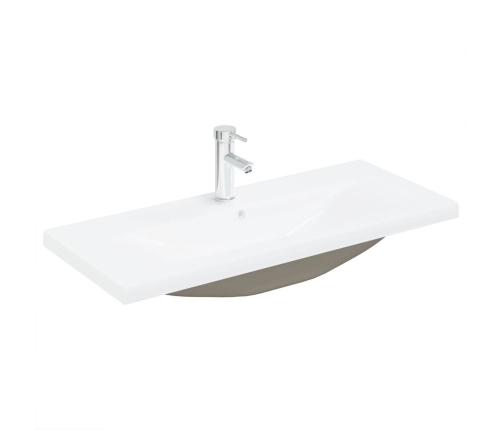 Vidaxl Izlietnes Skapis Ar Iebūvētu Baseinu Melna Ozola Inženierijas Koks,  Izlietnes Skapis Melna Ozola 90X38.5X45 Cm Inženierijas Koks Vidaxl