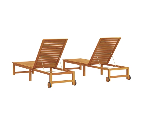 Vidaxl Sauļošanās Krēsli 2 Gab. Cieta Tīkkoka,  Sauļošanās Krēsls Cieta Tīkkoka Vidaxl