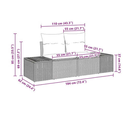 10 Daļu Dārza Dīvānu Komplekts Ar Spilveniem Melnā Poli Ratanā Vidaxl