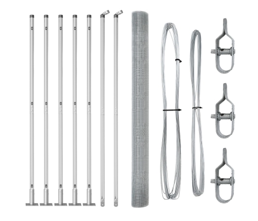 Žoga Stabu Komplekts 2 Gabali Cinkota Tērauda 10 X 1.5 M Izturīgs Vidaxl