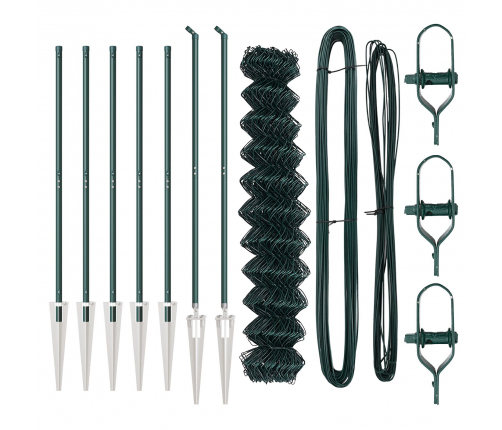 Žogu Tīkls Ar 7 Nagiem 1X10 M Cinkots Tērauds Vidaxl