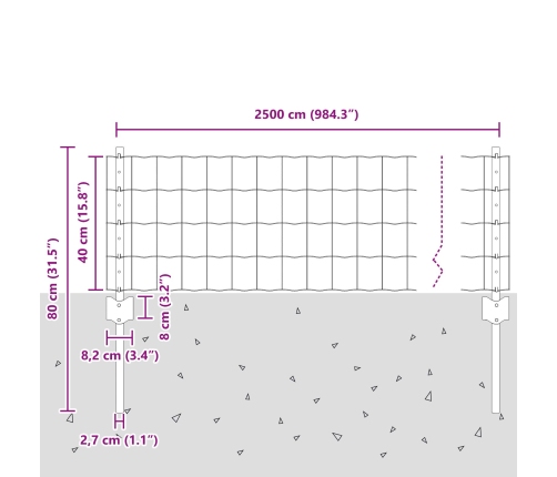 Vidaxl Eiro Žogs 2 Komplektā Galvanizēta Tērauda 25 X 0.4 M Izturīgs
