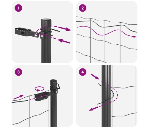 Savilktā Stieples Žogs Ar 13 Stabiem Pelēks 0,6X100 M Tērauds Vidaxl