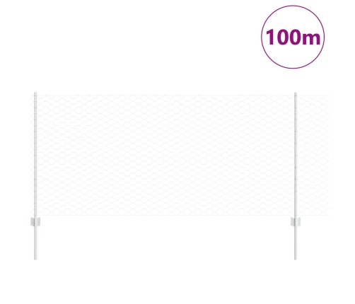 Vidaxl Žoga Stabi 22 Gab. U-Kanāls 100 Cm Cinkots Tērauds,  Sešstūra Žogs 1X100 M Cinkots Tērauds Vidaxl