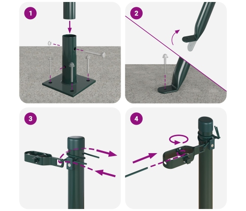 Žoga Stabi 52 Gabali Zaļš Betons, Tērauds 3.2 X 3.2 X 83.5 Cm Vidaxl