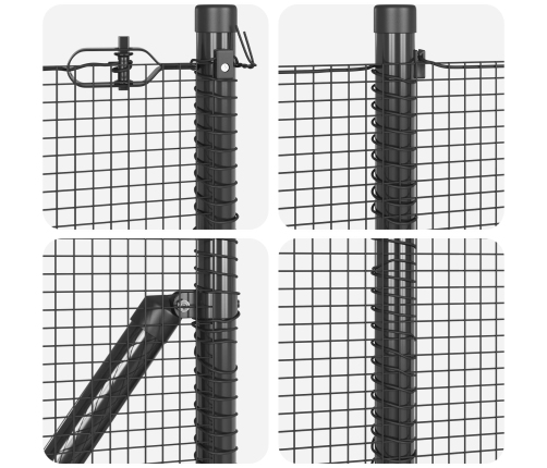 Žoga Stabu Komplekts 2 Gabali Pelēks Tērauds 10 X 0.5 M Vidaxl