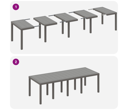 11 Gabali Dārza Galds Ar Spilveniem Gaiši Pelēka Polietilēna Rotangpalma Vidaxl