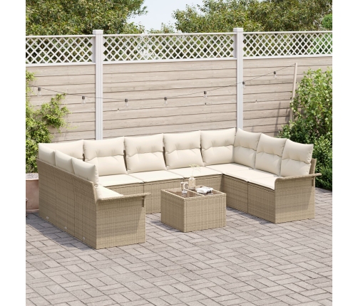 10 Gabalu Dārza Dīvānu Komplekts Ar Spilvendrānām Brūnā Poli Rotangpalmas Vidaxl