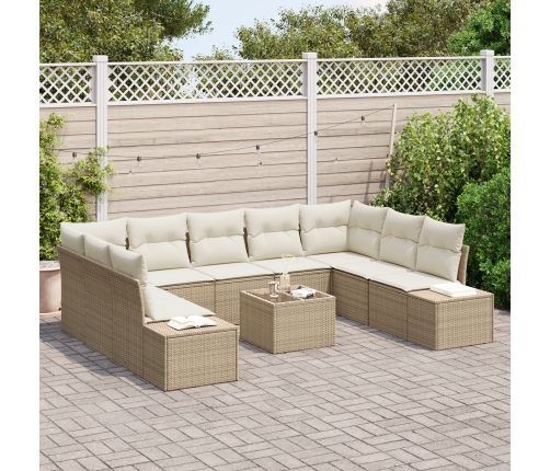 10 Gabalu Dārza Dīvānu Komplekts Ar Spilveniem Brūnā Poli Rotangpalma Vidaxl