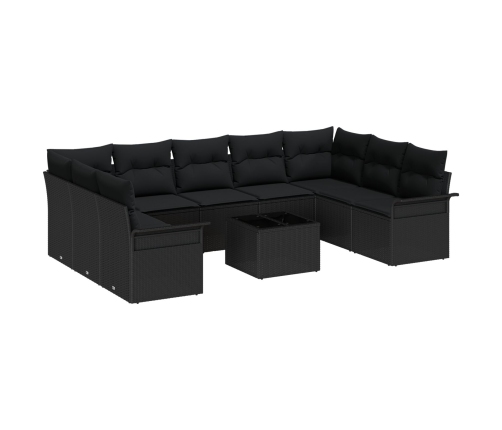 10 Daļu Dārza Dīvānu Komplekts Ar Spilveniem, Bēša Polietilēna Rotangpalma Vidaxl