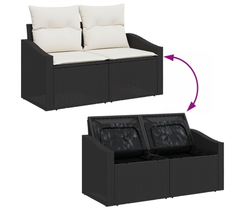 11 Daļu Dārza Dīvāns Ar Spilveniem Melnā Poli Rotangpalmas Akācijas Vidaxl