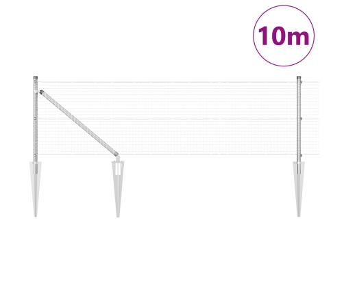 Žoga Stabu Komplekts 2 Gabali Cinkots Tērauds 10 X 0.5 M Izturīgs Vidaxl