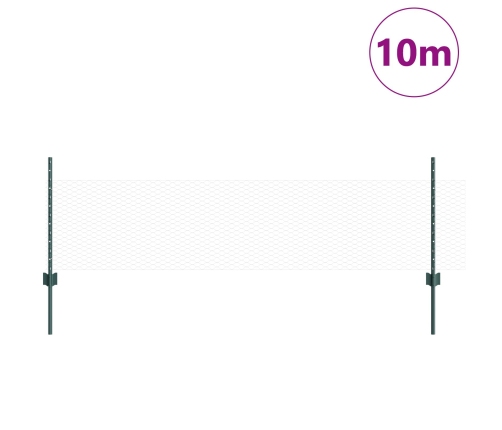 Vidaxl Žoga Stabi 11 Gabali U-Kanāls Zaļš 60 Cm Tērauds,  Sešstūra Žogs Zaļš 0.5X10 M Tērauds Vidaxl