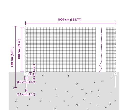 Vistas Stiepļu Žogu Komplekts 2 Gab. Pelēks Pulverkrāsots Tērauds Vidaxl