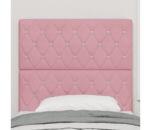 Vidaxl Gultas Galvgalis Ar Kristāla Pogām Tuftēts Rozā 90 Cm Samts,  Gultas Galvgalis Ar Kristāla Pogām Tuftēts Rozā 180 Cm Samts Vidaxl