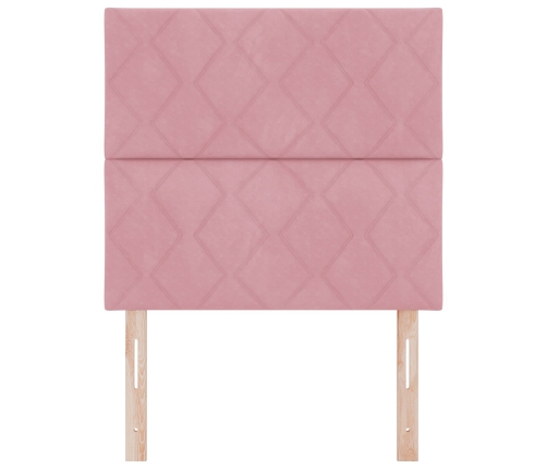 Vidaxl Rozā Samta Gultas Galvgalis Ar Dimanta Bloku Dizainu 100 Cm,  Rozā Samta Gultas Galvgalis Ar Dimanta Bloku Dizainu 200 Cm Vidaxl