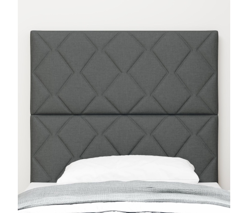 Vidaxl Gultas Galvgalis Dimanta Bloku Dizains Tumši Pelēks 100 Cm Audums,  Gultas Galvgalis Dimanta Bloku Dizains Tumši Pelēks 200 Cm Audums Vidaxl