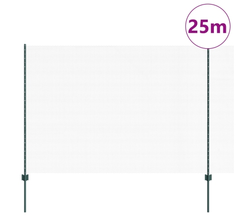 Vidaxl Žogu Stabi 11 Gab. U-Kanāls Zaļš 160 Cm Tērauds,  Sešstūra Žogs Zaļš 1.6X25 M Tērauds Vidaxl