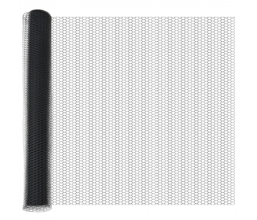 Vidaxl Sešstūru Žogs Pelēks 1.4X25 M Tērauds,  Žogu Stabi Ar Kāju 13 Gab. Ø32 Mm 160 Cm Cinkots Tērauds Vidaxl