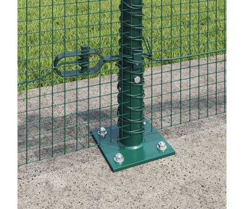 Savilktais Vadu Žogs Ar 13 Flangētiem Stabiem Zaļš 0.5X100 M Tērauds Vidaxl